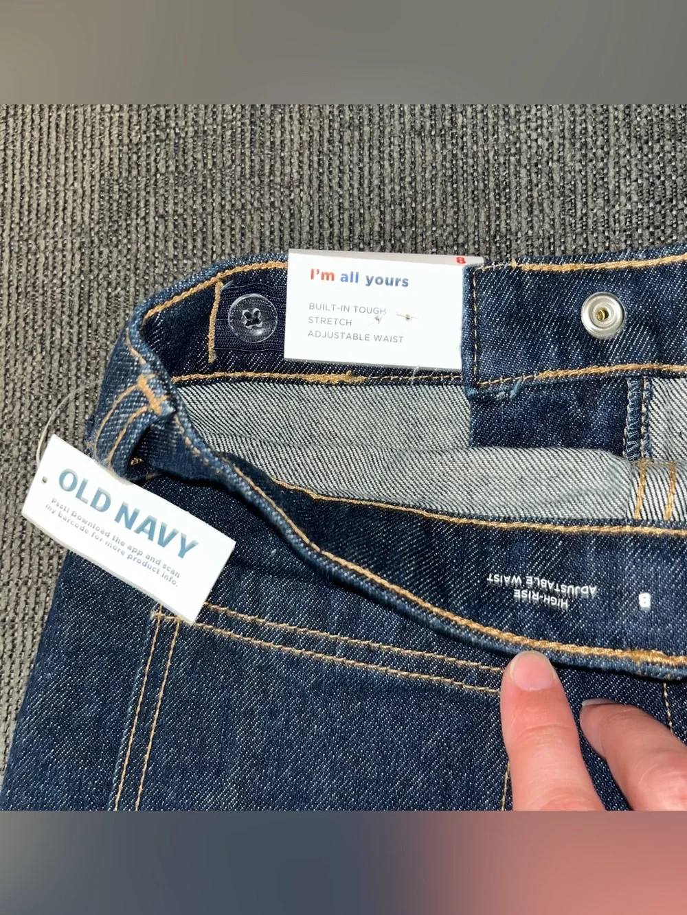 NEW Big Girls Size 8 Old Navy Dark Blue Denim Cutoff Shorts with Front Pockets